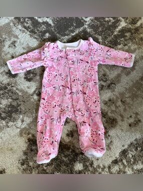 Magnetic Me Pink Floral Footed One-Piece